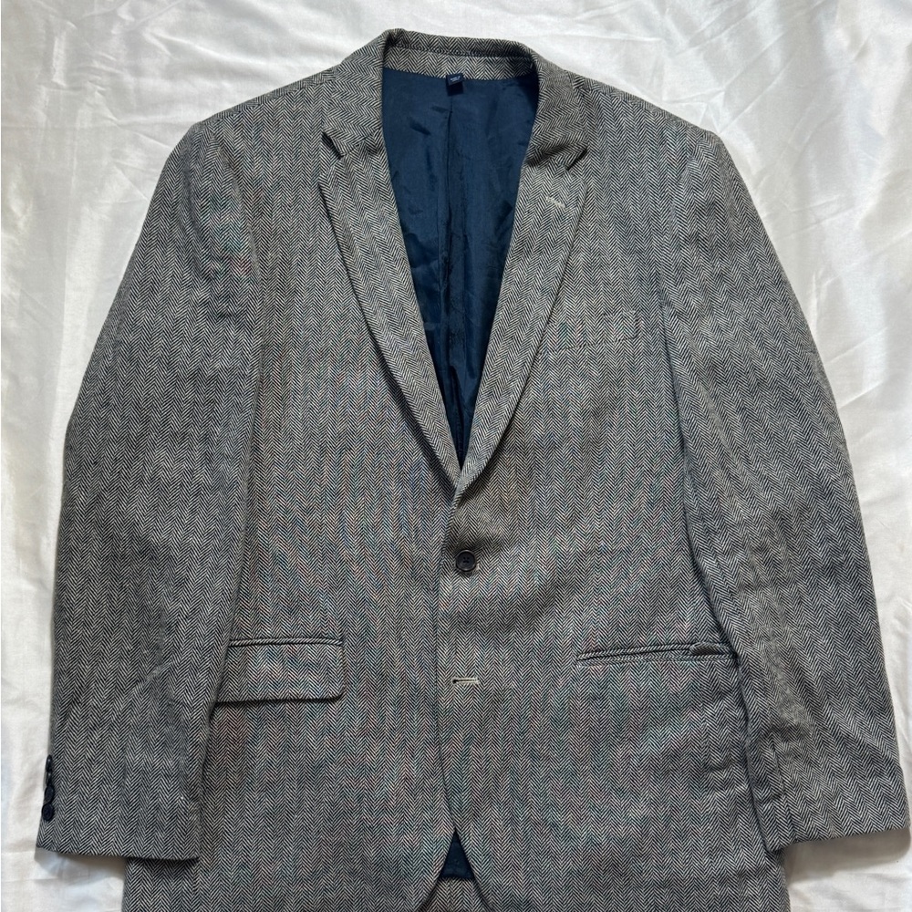 VTG J. Crew Tan/Black Herringbone Blazer 42R